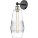 Windham 1 Light 7 inch Black Antique Brass and Clear Sconce Wall Light