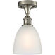 Ballston Castile LED 6 inch Brushed Satin Nickel Flush Mount Ceiling Light in White Glass, Ballston