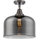 Franklin Restoration X-Large Bell 1 Light 12 inch Oil Rubbed Bronze Flush Mount Ceiling Light in Plated Smoke Glass