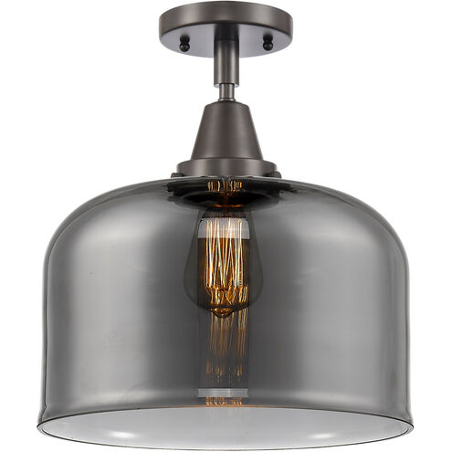 Franklin Restoration X-Large Bell 1 Light 12 inch Oil Rubbed Bronze Flush Mount Ceiling Light in Plated Smoke Glass