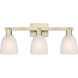 Arcadia Brookfield 3 Light 24.75 inch Antique Brass Bath Vanity Light Wall Light