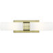 Ballston Urban 2 Light 18 inch Antique Brass Bath Vanity Light Wall Light in Matte White Glass
