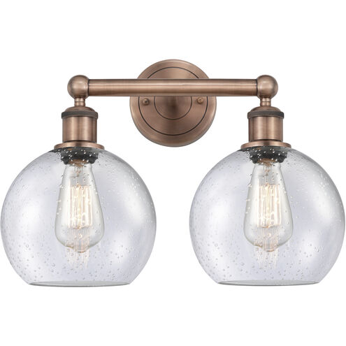 Athens 2 Light 17 inch Antique Copper Bath Vanity Light Wall Light in Seedy