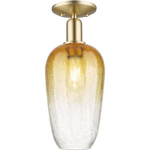 Brookhaven Flute 1 Light 7 inch Champagne Bronze Semi-Flush Mount Ceiling Light in Amber Glass