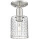 Arcadia Cobbleskill 1 Light 5 inch Brushed Satin Nickel Semi-Flush Mount Ceiling Light