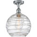 Ballston Large Deco Swirl 1 Light 10 inch Polished Chrome Semi-Flush Mount Ceiling Light, Ballston