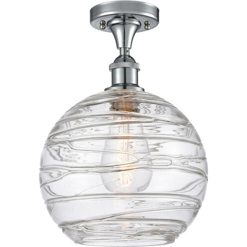 Ballston Large Deco Swirl 1 Light 10 inch Polished Chrome Semi-Flush Mount Ceiling Light, Ballston