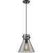 Downtown Urban Newton Cone 1 Light 10 inch Matte Black Pendant Ceiling Light in Plated Smoke