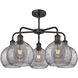 Ballston Athens Deco Swirl 5 Light 26 inch Oil Rubbed Bronze Stem Hung Chandelier Ceiling Light