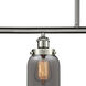 Ballston Small Bell 4 Light 48 inch Brushed Satin Nickel Island Light Ceiling Light in Plated Smoke Glass, Ballston