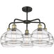 Ballston Rochester 5 Light 26 inch Black Antique Brass Stem Hung Chandelier Ceiling Light in Clear Glass