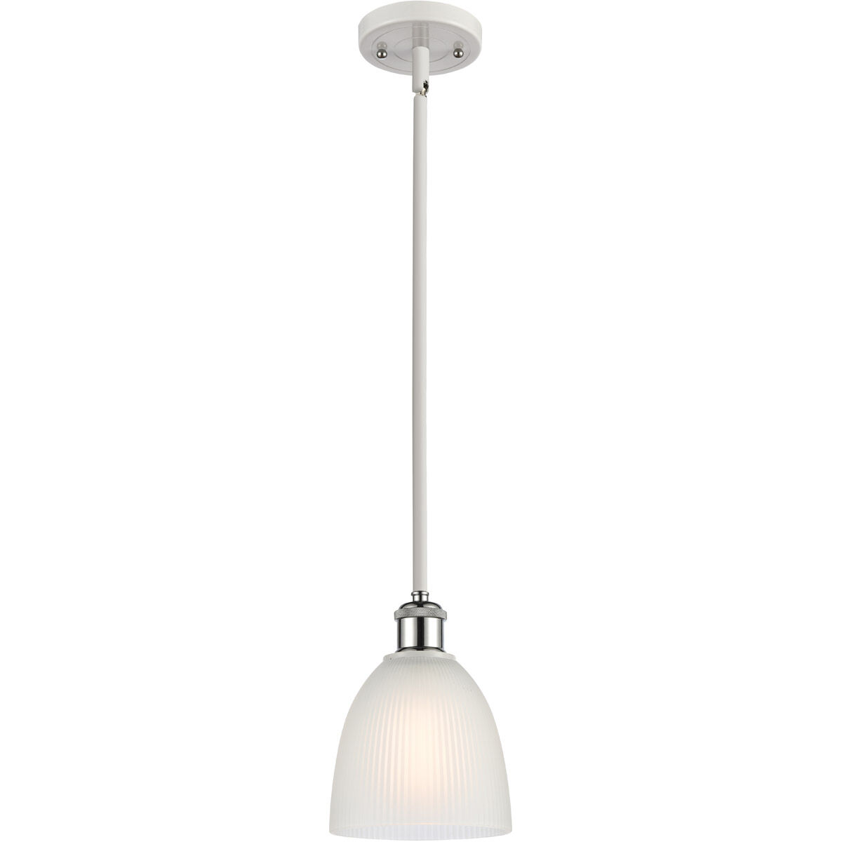 Ballston Castile LED 6 inch White and Polished Chrome Pendant Ceiling Light in White Glass, Ballston