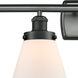 Ballston Small Cone LED 36 inch Matte Black Bath Vanity Light Wall Light in Matte White Glass, Ballston