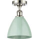 Plymouth Dome 1 Light 7.5 inch Polished Nickel Semi-Flush Mount Ceiling Light