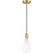 Ballston Edison LED 5 inch Satin Gold Mini Pendant Ceiling Light, Ballston
