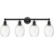 Edison Preston 4 Light 33.25 inch Matte Black Bath Vanity Light Wall Light in Clear