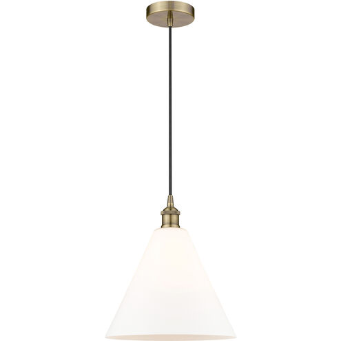 Berkshire 1 Light 12 inch Antique Brass Mini Pendant Ceiling Light