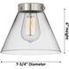 Nouveau Large Cone 1 Light 8 inch Black Antique Brass Sconce Wall Light in Matte White Glass, Nouveau