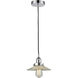 Edison Halophane LED 9 inch Polished Chrome Mini Pendant Ceiling Light