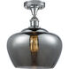 Edison Fenton 1 Light 11 inch Polished Chrome Semi-Flush Mount Ceiling Light in Light Smoke Glass