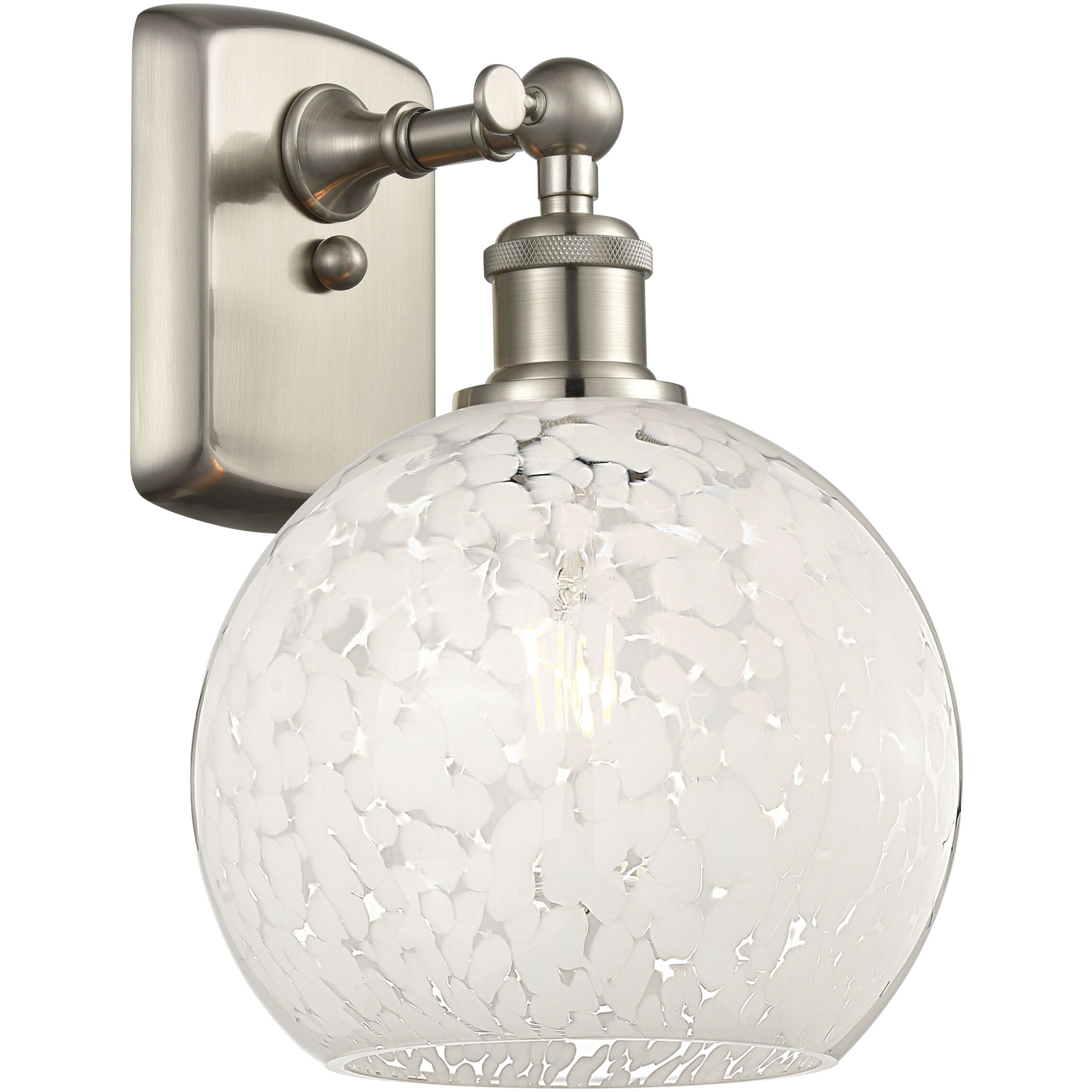 Ballston White Mouchette 1 Light 8 inch Brushed Satin Nickel Sconce Wall Light