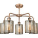 Cobbleskill 5 Light 23 inch Antique Copper Chandelier Ceiling Light in Mercury Glass