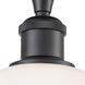 Ballston Athens 1 Light 8 inch Matte Black Semi-Flush Mount Ceiling Light in Matte White Glass, Ballston