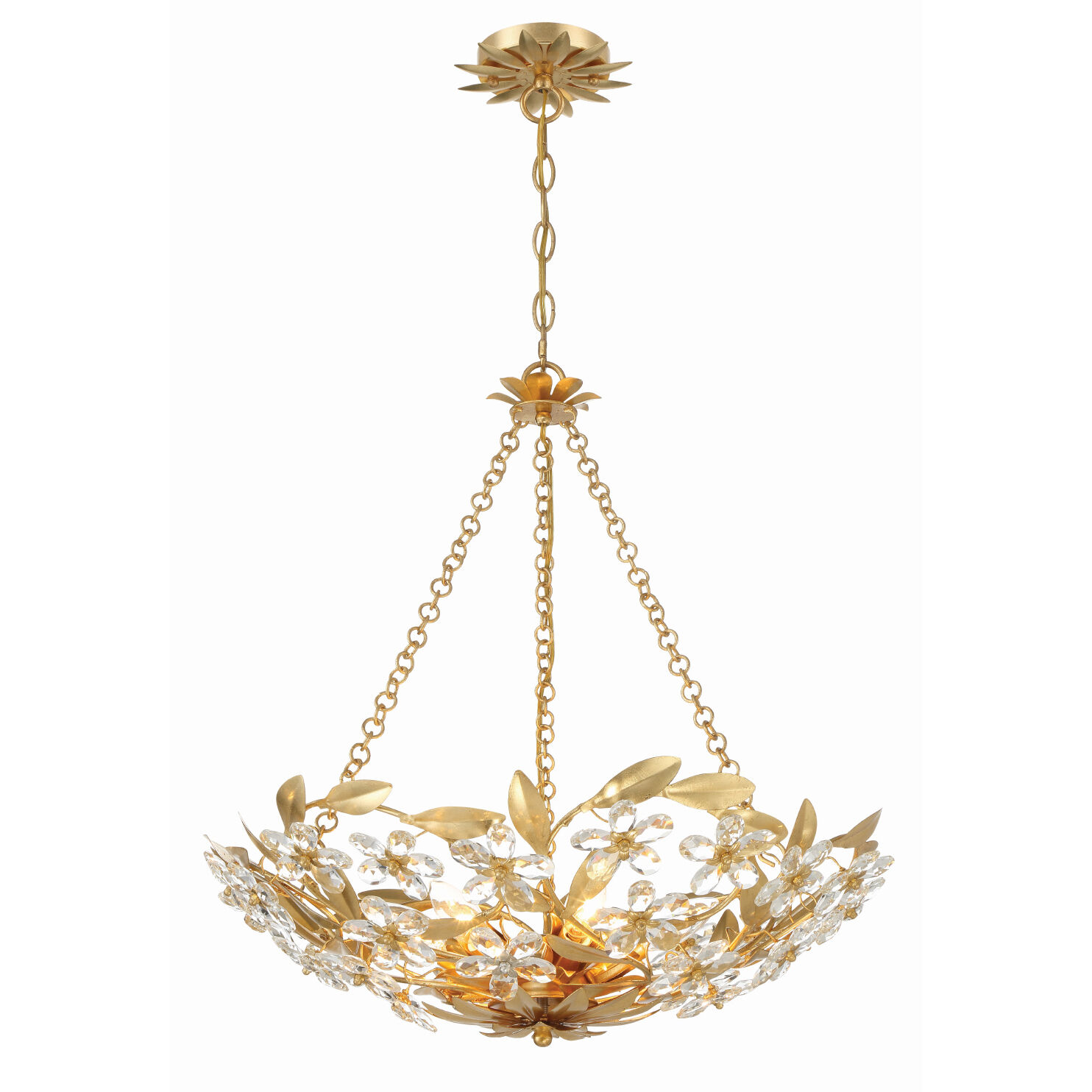 Marselle 6 Light 24 inch Antique Gold Chandelier Ceiling Light