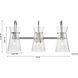 Nicole 3 Light 24 inch Polished Chrome Bath Vanity Light Wall Light