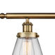 Ballston Small Cone 3 Light 36 inch Brushed Brass Island Light Ceiling Light in Clear Glass