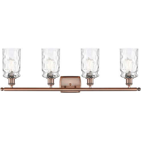 Ballston Candor LED 36 inch Antique Copper Bath Vanity Light Wall Light in Clear Waterglass, Ballston