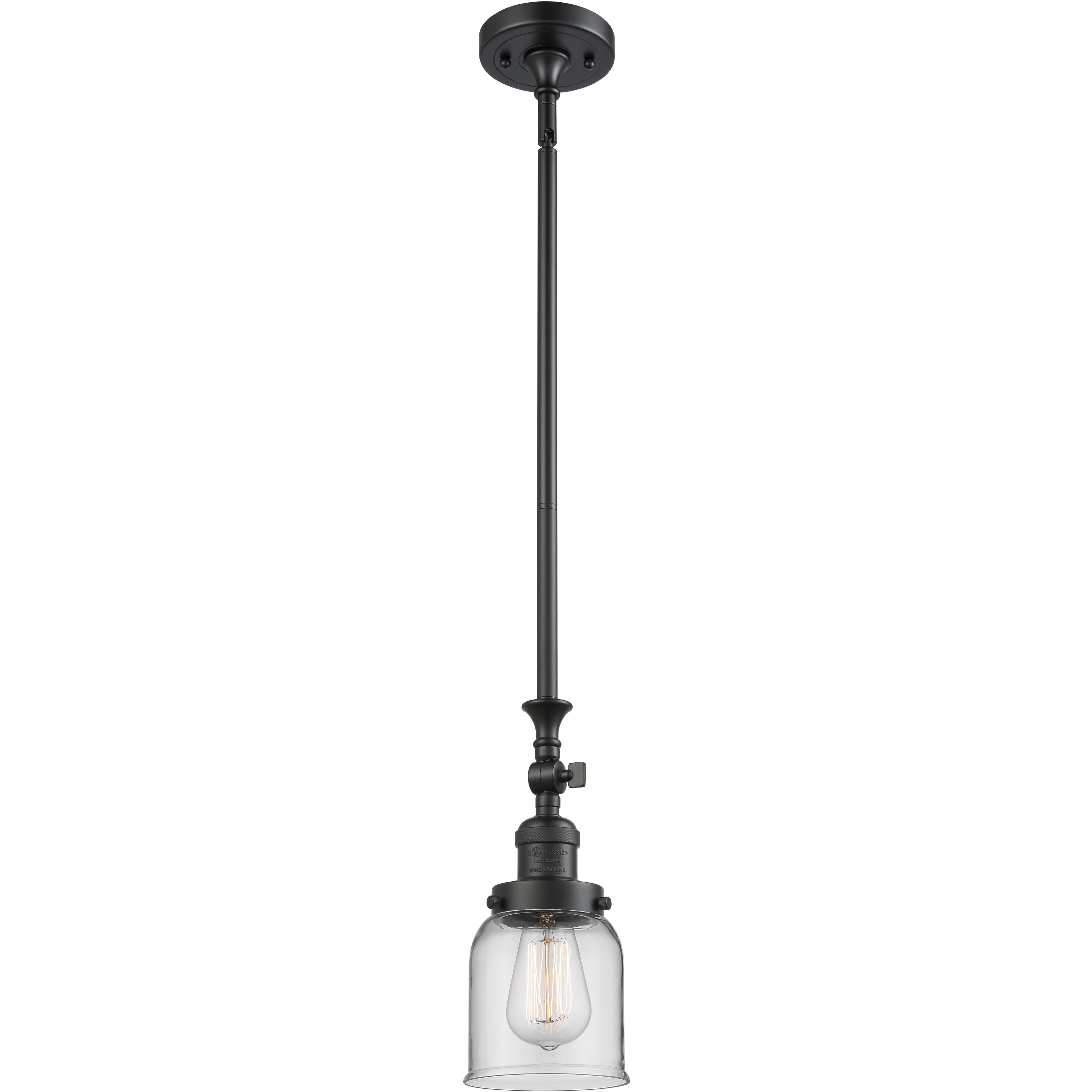 Franklin Restoration Bell 1 Light 5 inch Matte Black Mini Pendant Ceiling Light in Incandescent, Clear, Franklin Restoration