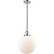 Franklin Restoration Beacon LED 10 inch Polished Chrome Mini Pendant Ceiling Light in Matte White, Franklin Restoration