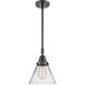 Franklin Restoration X-Large Cone LED 12 inch Matte Black Mini Pendant Ceiling Light in Clear Glass