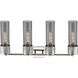 Bolivar 4 Light 31 inch Polished Nickel Bath Vanity Light Wall Light in Plated Smoke Glass