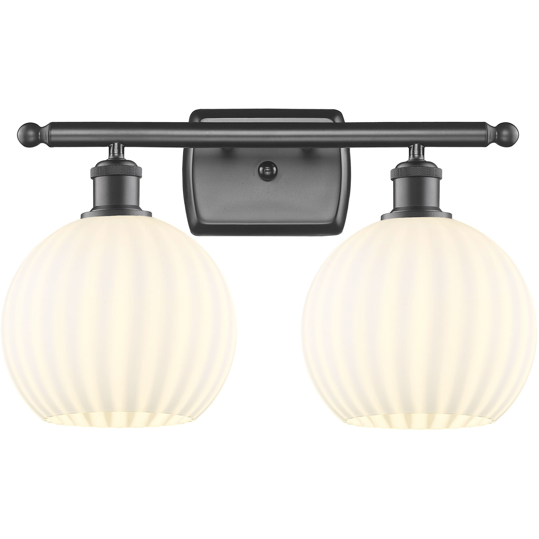 Ballston White Venetian 2 Light 18 inch Oil Rubbed Bronze Bath Vanity Light Wall Light