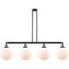 Franklin Restoration X-Large Beacon LED 54 inch Black Antique Brass Island Light Ceiling Light in Matte White Glass, Franklin Restoration