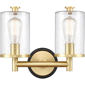 Marlowe LED 14 inch Black Satin Brass Bath Vanity Light Wall Light