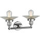 Franklin Restoration Halophane LED 18 inch Polished Chrome Bath Vanity Light Wall Light in Clear Halophane Glass, Franklin Restoration