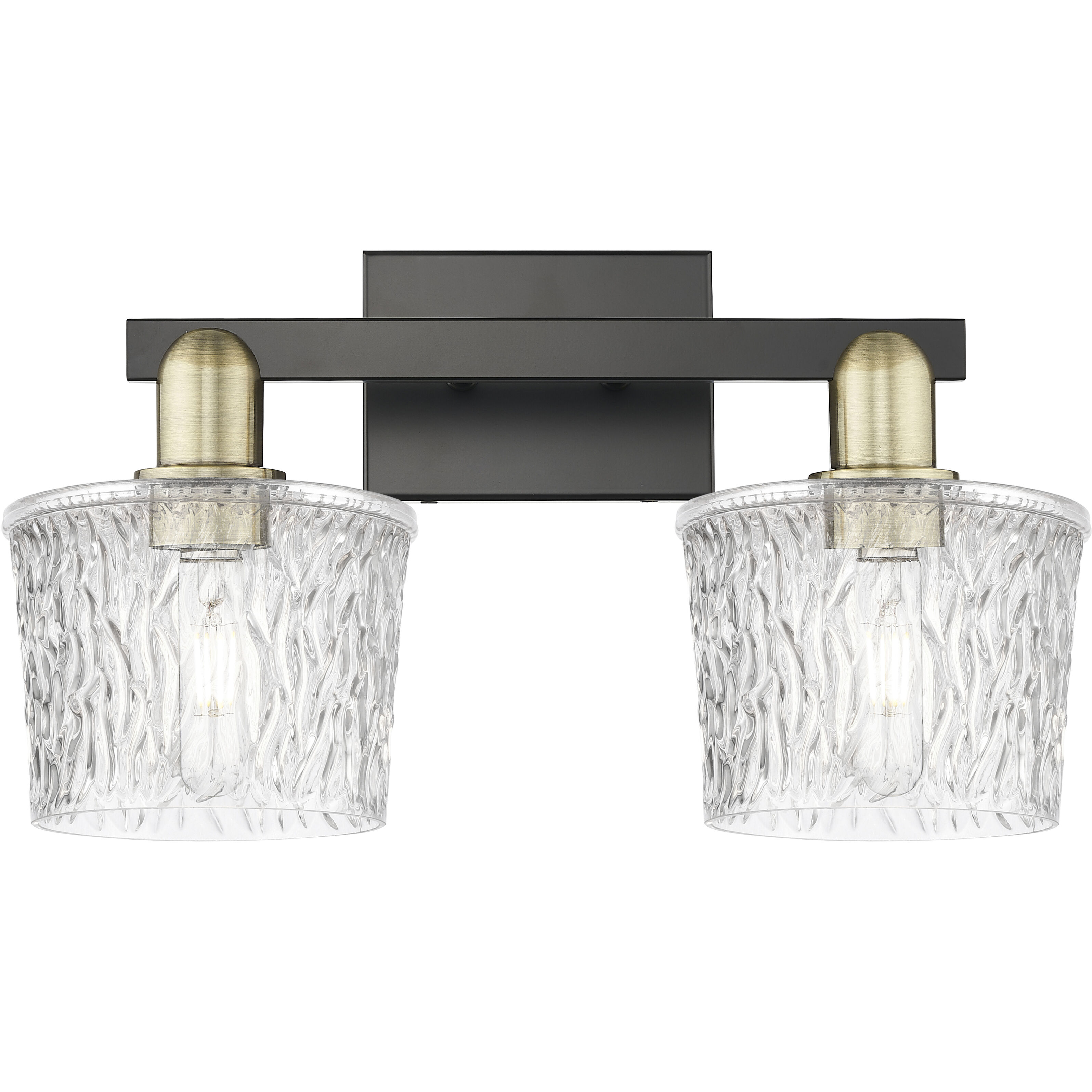 Arcadia Niagara 2 Light 17.5 inch Black Antique Brass Bath Vanity Light Wall Light