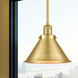 Franklin Restoration Briarcliff LED 10 inch Satin Gold Mini Pendant Ceiling Light, Franklin Restoration