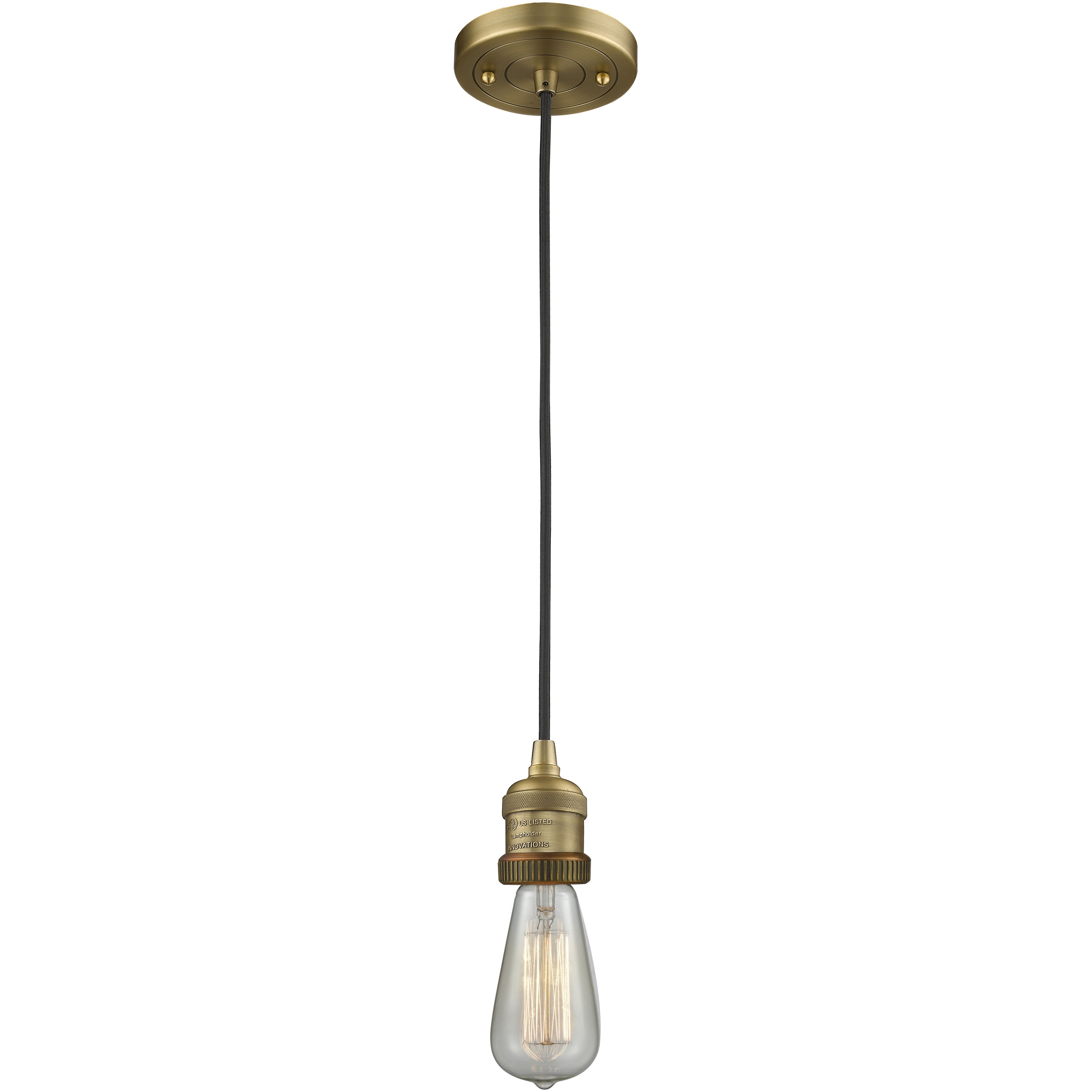 Franklin Restoration Beacon 1 Light 12 inch Brushed Brass Mini Pendant Ceiling Light in Incandescent, Seedy, Franklin Restoration