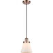 Ballston Small Cone 1 Light 6 inch Antique Copper Mini Pendant Ceiling Light in Matte White Glass