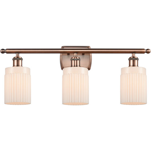 Ballston Hadley LED 26 inch Antique Copper Bath Vanity Light Wall Light in Matte White Glass, Ballston