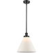 Ballston X-Large Cone 1 Light 12 inch Matte Black Pendant Ceiling Light in Matte White Glass