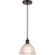 Edison Arietta LED 8 inch Oil Rubbed Bronze Mini Pendant Ceiling Light