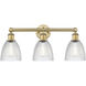 Castile 3 Light 24 inch Brushed Brass and Clear Bath Vanity Light Wall Light