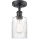 Ballston Hadley 1 Light 5 inch Matte Black Semi-Flush Mount Ceiling Light in Clear Glass, Ballston