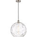Edison Athens Water Glass LED 14 inch Brushed Satin Nickel Pendant Ceiling Light