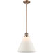 Franklin Restoration Cone LED 12 inch Antique Copper Mini Pendant Ceiling Light in Matte White, Franklin Restoration